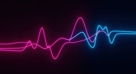 Neon Waveforms with Abstract Background.