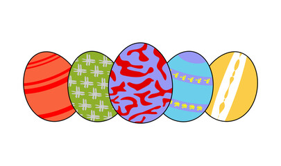 Colorful Easter Eggs Displaying Various Patterns