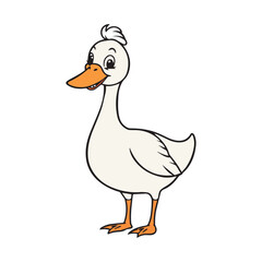 A goose vector line art isolated on white background. goose vector art.