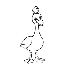 A goose vector line art isolated on white background. goose vector art.