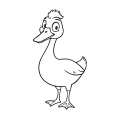 A goose vector line art isolated on white background. goose vector art.
