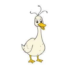A goose vector line art isolated on white background. goose vector art.