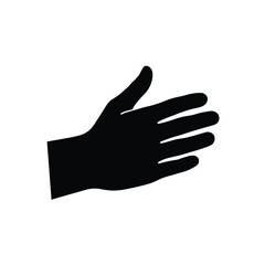 Black Human Hand Illustration Minimalist Design On White Background Vector Graphic