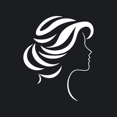 women face vector icon isolated on white background. vector women face. line art women face vector art.