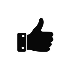 Thumbs Up Symbol Black Glyph Icon Vector Like Approve Sign