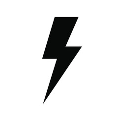 Simple Lightning Bolt Icon Black On White Energy Vector Illustration