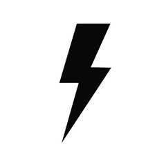 Black Lightning Bolt Illustration On White Background Power And Energy Symbol