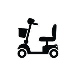 Mobility Scooter Silhouette Icon Transport For Seniors Disability Accessible Vehicle