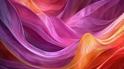 Fototapeta premium Abstract landscape with smooth, flowing shapes in vibrant colors
