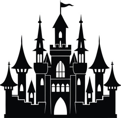 Castle Silhouette Vector | Medieval, Fantasy & Historic Landmark Scene