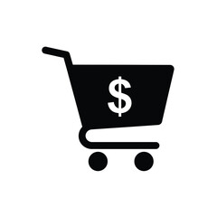 Shopping Cart Icon With Dollar Sign Symbolizing Online Purchasing Power