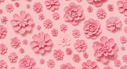 Pink Floral Fantasy: Romantic Blossom Pattern, Dreamy Background for Weddings, Spring & Feminine Designs.