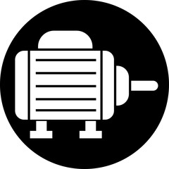 Electronic motor icon vector. Electronic motor equipment repair with wrench, engine concept linear pictograms isolated on transparent background. Monochrome contour technology symbol