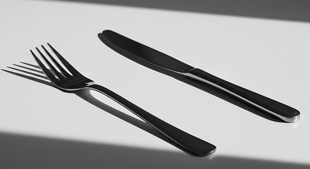 Fork and Knife with Shadow
