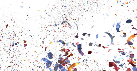 Festive celebration background with colorful confetti flying. Perfect for party invitations, banners, and more.