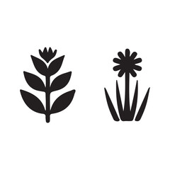 vector set of green leaves icons