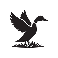 silhouette of a duck