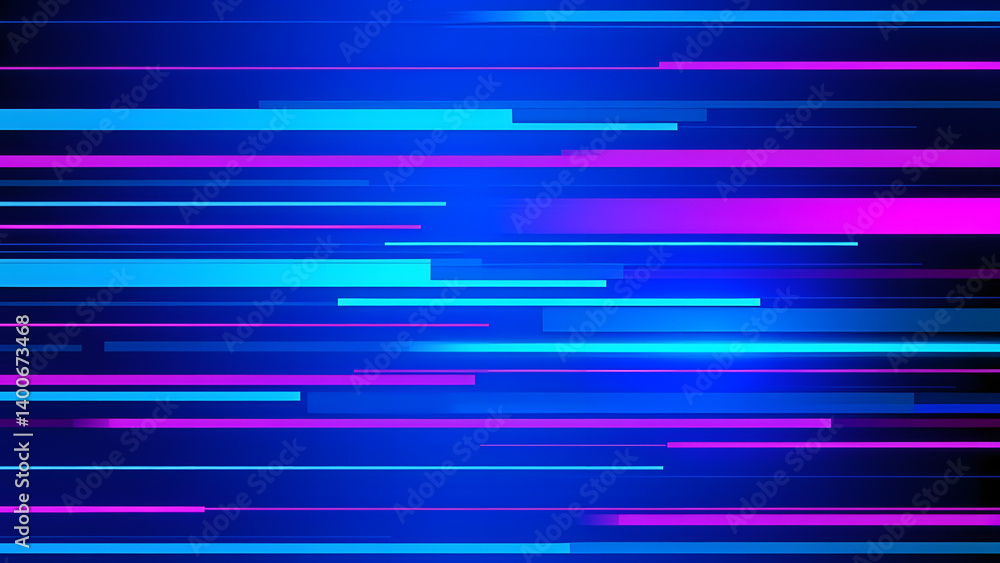 Poster bright blue lines create a colorful abstract pattern