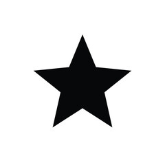 Simple Five Point Black Star On A White Background Vector Illustration