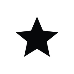 Black Star Icon Isolated On White Background Minimalist Vector Symbol Graphic