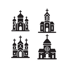vector illustration of church silhouettes