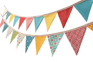 Close up of Decorative Fabric Pennant Banner for Birthday Parties and Celebrations.