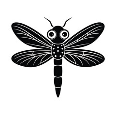 dragonfly head big vector art silhouette