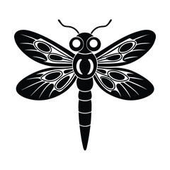 dragonfly head big vector art silhouette