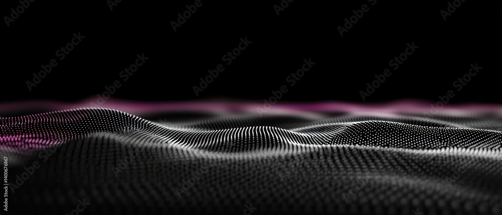 Aufkleber abstract digital waves with gradient colors in dark background