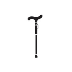 Black And White Vector Illustration Of An Adjustable Walking Cane For Seniors