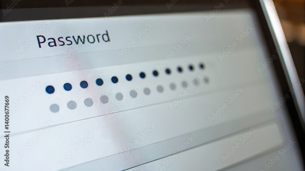 Poster secure password entry on digital screen illustrates importance of call center service concept in pro