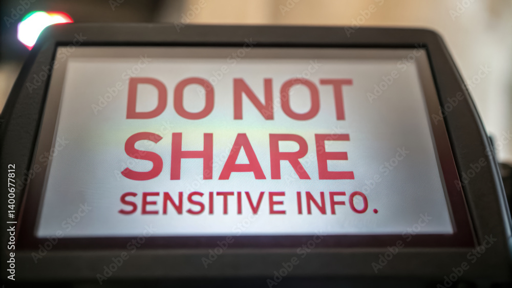 Poster do not share sensitive info is clear reminder about importance of privacy and security communication