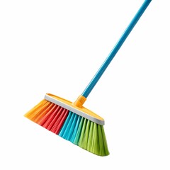 broom on white background 