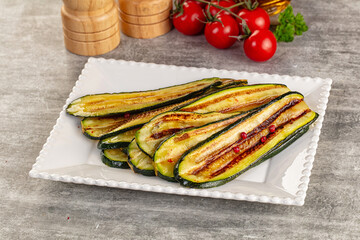 Grilled young zucchini for snack