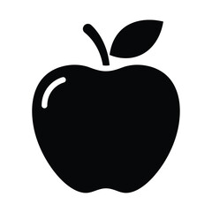 Apple Fruit Silhouette Graphic Vector Healthy Diet Concept Simple Illustration