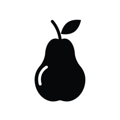 Black Pear Fruit Symbol Vector Illustration Isolated On White Background Design