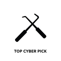 Lock Picking Tools Intersecting Locksmith Equipment Black Silhouette Vector Design