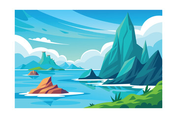vector illustration of a tropical island
