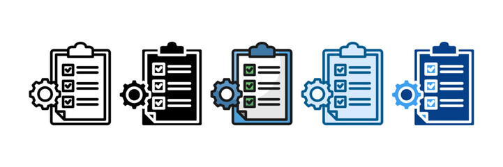 Operational Planning Icon Set Multiple Style Collection