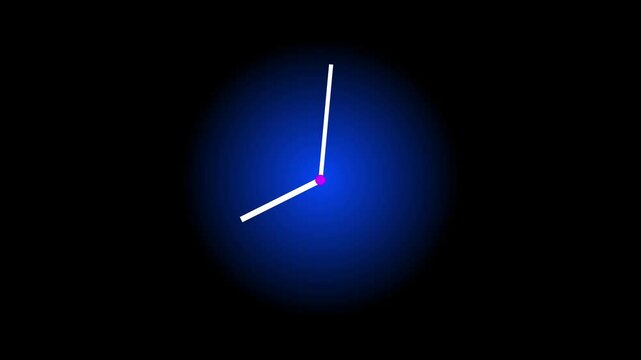 Clock Animation in 12 Hour Loop animation with optional luma matte. Alpha Luma Matte included.