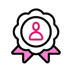 Subscriber Badge with Recognition Symbol Icon Design