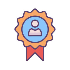 Subscriber Badge with Recognition Symbol Icon Design