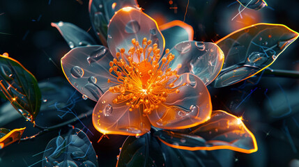 Holographic Flora: Pulsating Light in Geometric Petals