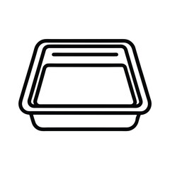 Cake Pan Outline on White Background
