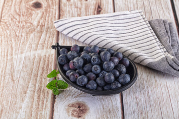 Raw ripe sweet and juicy blueberry