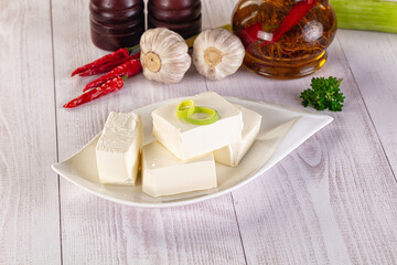 Greek traditional Feta cheese cubes