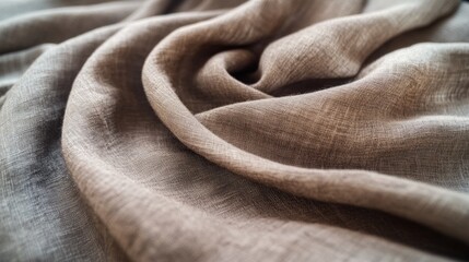 Close-up of a natural linen fabric with a subtle ombre effect.