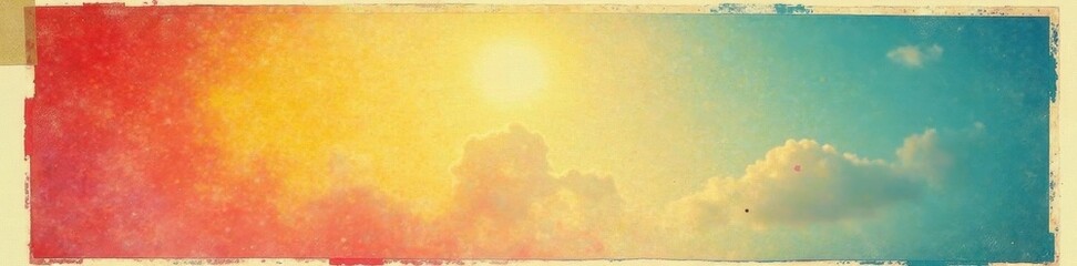 Obraz premium Sun-bleached polaroid, secured with masking tape, faded colors, antique, photo