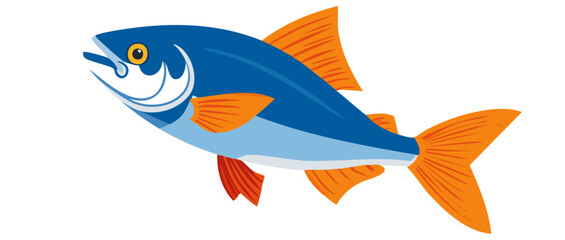 illustration of a fish vector art icon design