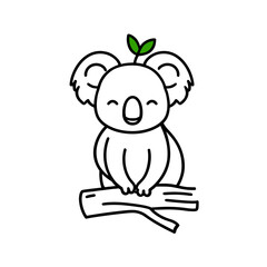 Fototapeta premium Cute Koala Cartoon on White Background